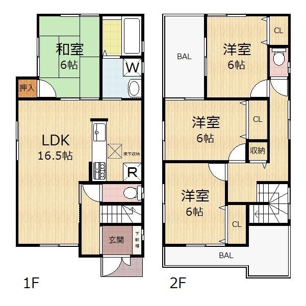 Floor plan. 26,800,000 yen, 4LDK, Land area 127.19 sq m , Building area 97.6 sq m