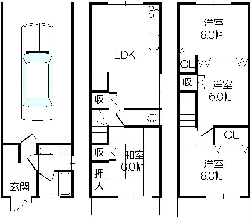 Floor plan. 12.5 million yen, 4LDK, Land area 50.23 sq m , Building area 105.42 sq m 4LDK + garage + loft