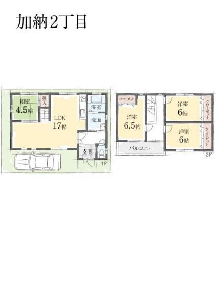 Floor plan. 28,300,000 yen, 4LDK, Land area 93.58 sq m , Building area 99.02 sq m