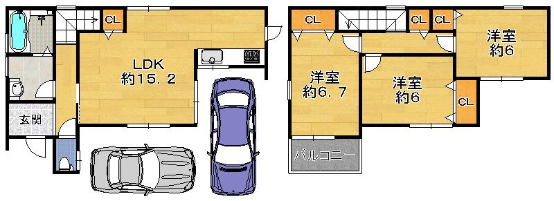 Floor plan. 22,900,000 yen, 3LDK, Land area 87.75 sq m , Building area 81.8 sq m