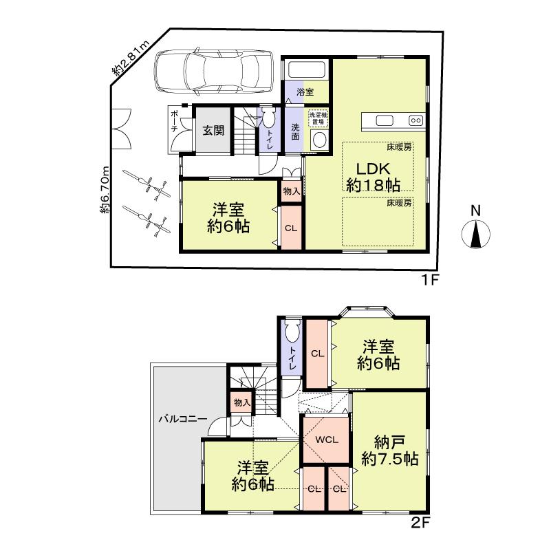 Floor plan. 38,900,000 yen, 3LDK + S (storeroom), Land area 101.69 sq m , Building area 108.99 sq m