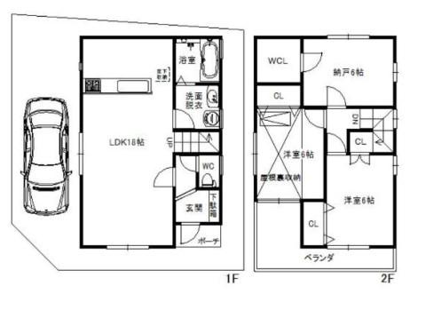 Floor plan. 17.8 million yen, 3LDK, Land area 81.37 sq m , Building area 82.62 sq m 3LDK + is a floor plan of the garage
