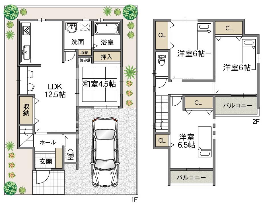 Floor plan. (Model house), Price 32,900,000 yen, 4LDK, Land area 77.01 sq m , Building area 88.63 sq m