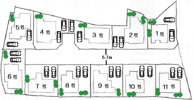 Local guide map. No. 3 place Spacious front road 5.7m