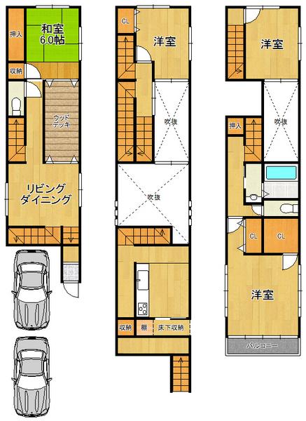 Floor plan. 29,800,000 yen, 4LDK, Land area 101.58 sq m , Building area 131.67 sq m