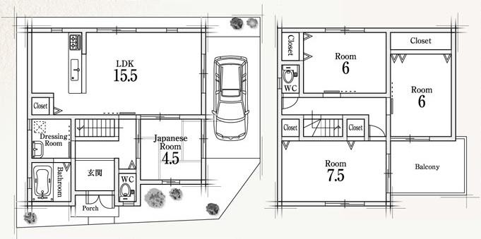 Floor plan. Price 28,900,000 yen, 4LDK, Land area 78.71 sq m , Building area 86.67 sq m