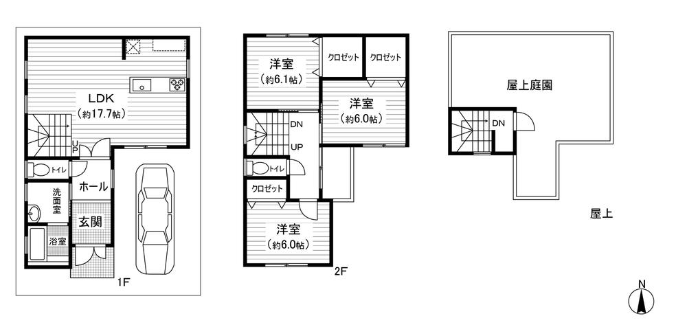 Building plan example (floor plan). Building plan example (B No. land) Building price 30,800,000 yen, Building area 98.61 sq m