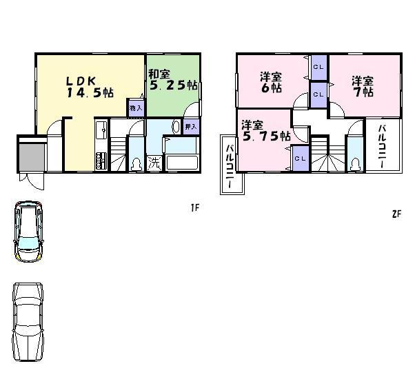 Floor plan. (No. 3 locations), Price 25,800,000 yen, 4LDK, Land area 103.72 sq m , Building area 91.52 sq m
