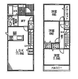 Floor plan. 22,800,000 yen, 3LDK, Land area 116.08 sq m , It is a building area of ​​92.74 sq m 3LDK + garage two of the floor plan