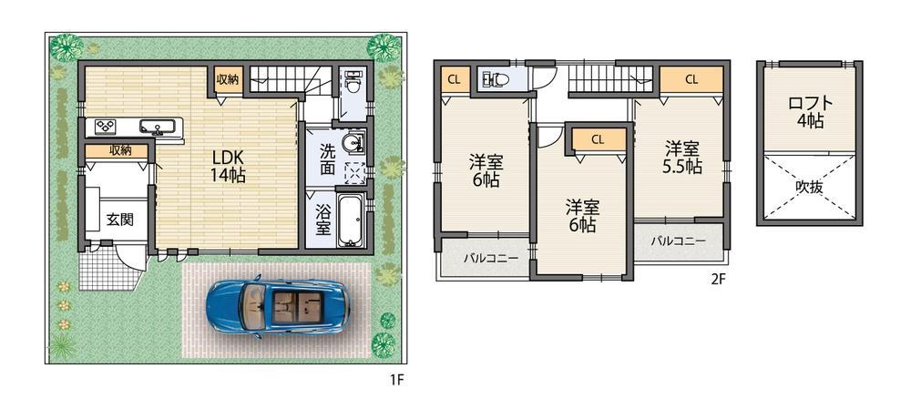 Floor plan. With a loft that tickle the playful. 3LDK of enhancement bonds of family deepens