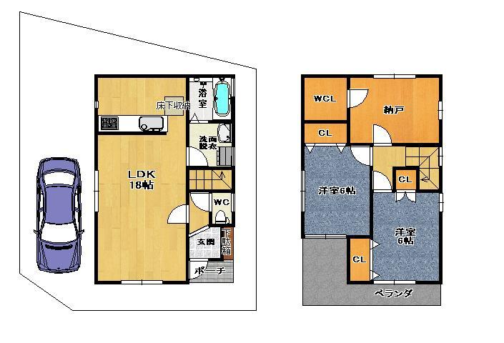 Floor plan. 17.8 million yen, 3LDK, Land area 81.37 sq m , Building area 82.62 sq m Floor