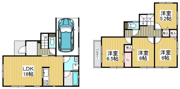Floor plan. 27,800,000 yen, 4LDK, Land area 98.22 sq m , It is a building area of ​​102.86 sq m economical solar power generation mortgage ☆