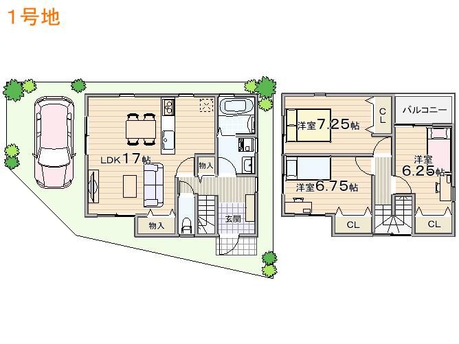 Floor plan. (No. 1 point), Price 19,800,000 yen, 3LDK, Land area 88.95 sq m , Building area 88.69 sq m