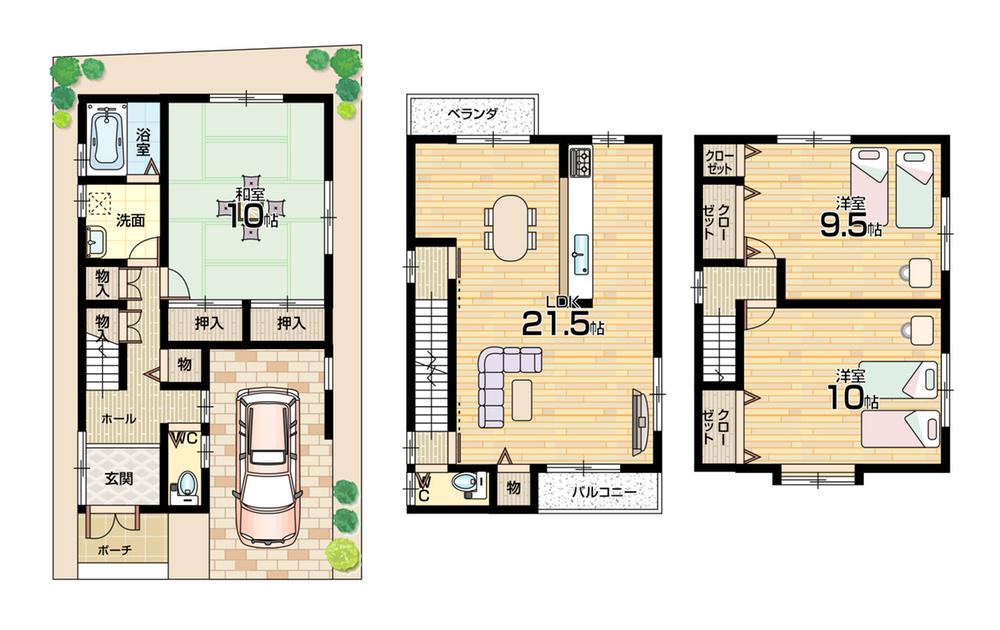 Floor plan. (No. 1 point), Price 25,300,000 yen, 3LDK, Land area 78.19 sq m , Building area 128.79 sq m