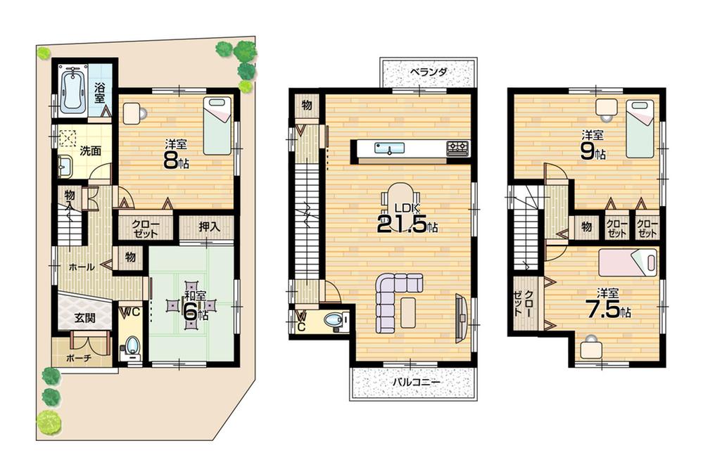 Floor plan. (No. 2 locations), Price 27 million yen, 4LDK, Land area 78.19 sq m , Building area 120.69 sq m