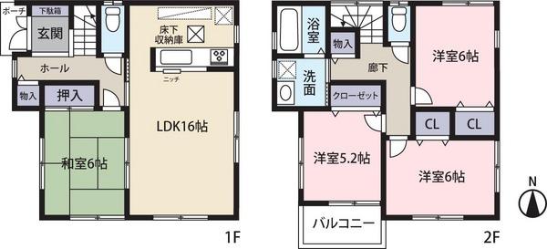 Floor plan. 29,800,000 yen, 4LDK, Land area 90.63 sq m , Building area 95.18 sq m