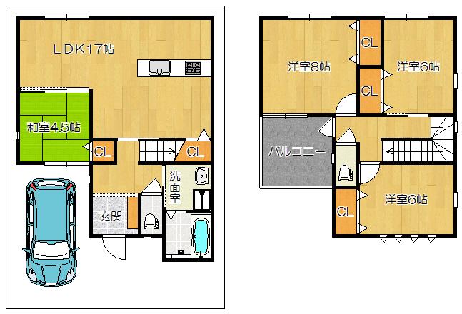 Floor plan. (A No. land), Price 36 million yen, 4LDK, Land area 91 sq m , Building area 98.82 sq m