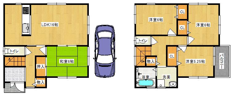 Floor plan. 29,800,000 yen, 4LDK, Land area 90.63 sq m , Building area 95.18 sq m ◆ Floor plan