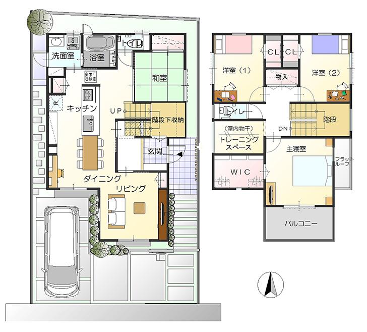 Floor plan.  [A No. land] So we have drawn on the basis of the Plan view] drawings, Plan and the outer structure ・ Planting, such as might actually differ slightly from.  Also, furniture ・ Car, etc. are not included in the price. (WIC = walk-in closet)