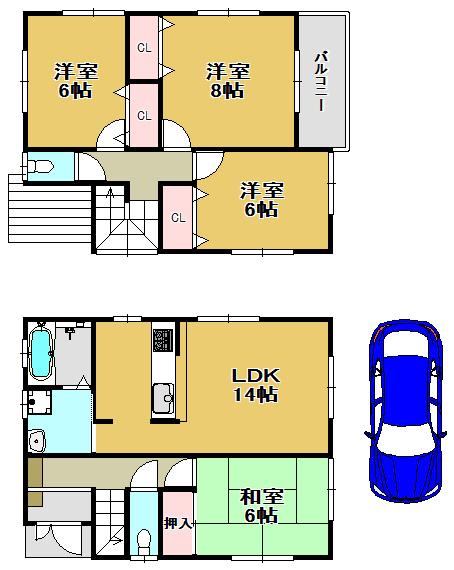 Floor plan. 23,900,000 yen, 4LDK, Land area 87.74 sq m , Building area 93.96 sq m barrier-free of human-friendly home