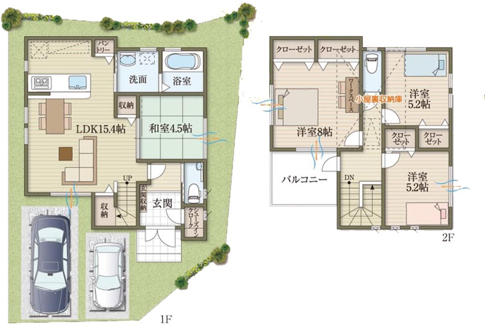 Floor plan. (No. 1 point), Price 34,980,000 yen, 4LDK+2S, Land area 101.45 sq m , Building area 95.17 sq m