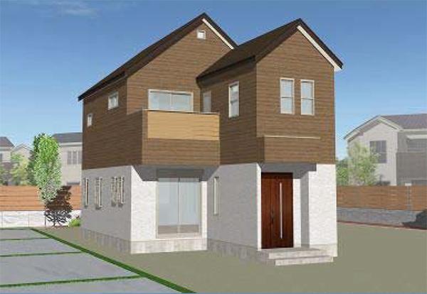 Rendering (appearance). Outer wall member installation image ( ※ Because of the CG image, Allocation of the outer wall material ・ Outdoor facility ・ Contact road is different from the actual plan Please note)