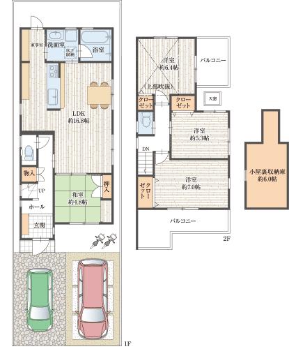 Floor plan. ( [J No. land] Model house), Price 31,300,000 yen, 4LDK, Land area 108.71 sq m , Building area 96.68 sq m