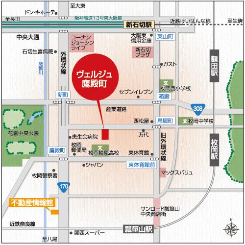 Local guide map. Verjuice Takadono cho