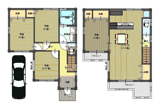 Floor plan. 26,800,000 yen, 4LDK, Land area 79.21 sq m , Building area 93.34 sq m Floor Plan (4LDK)