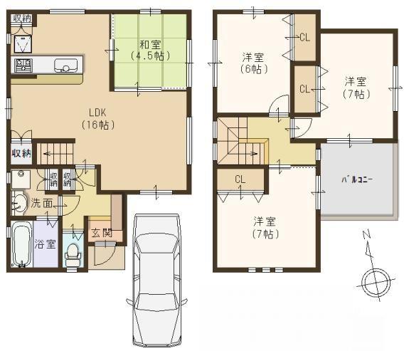 Floor plan. (No. 2 locations), Price 28,980,000 yen, 4LDK, Land area 88.98 sq m , Building area 92.34 sq m