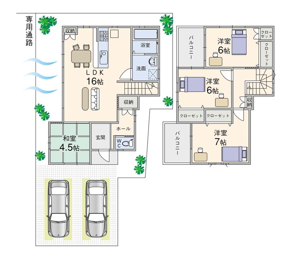 Floor plan. (No. 5 locations), Price 26,998,000 yen, 4LDK, Land area 110.57 sq m , Building area 92.33 sq m
