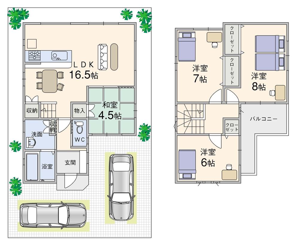 Floor plan. (No. 1 point), Price 27,998,000 yen, 4LDK, Land area 91.25 sq m , Building area 92.34 sq m
