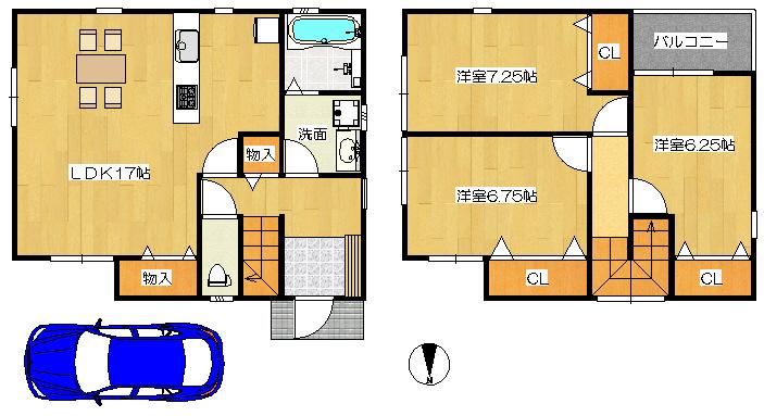 Floor plan. (No. 1 point), Price 21,800,000 yen, 3LDK, Land area 88.95 sq m , Building area 88.69 sq m