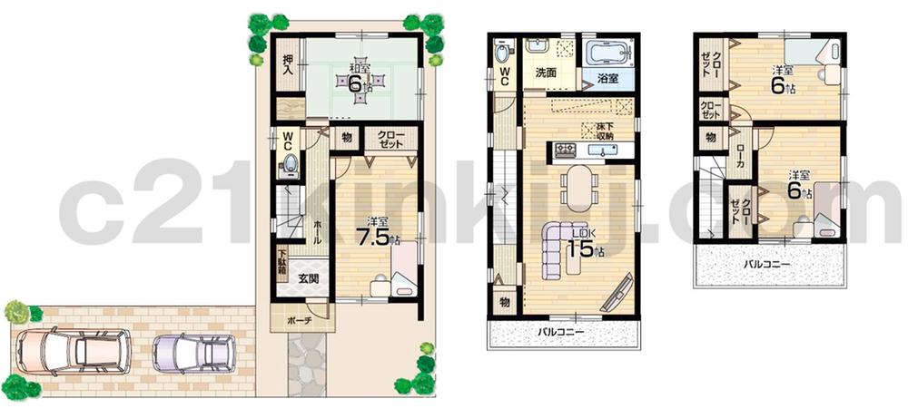 Floor plan. (No. 2 locations), Price 24,900,000 yen, 4LDK, Land area 90.33 sq m , Building area 103.27 sq m