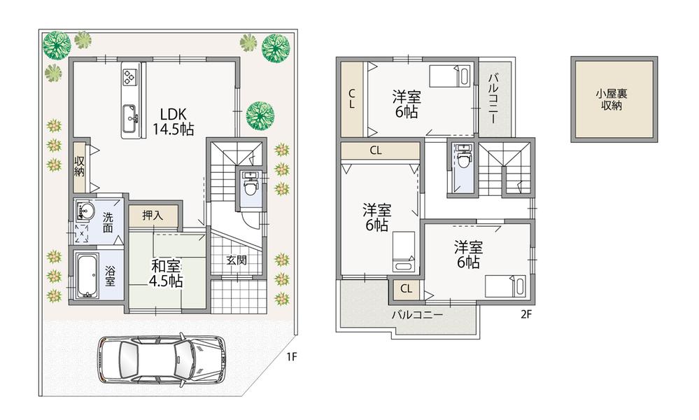 Floor plan. (B No. land), Price 25,200,000 yen, 4LDK, Land area 83.21 sq m , Building area 92.14 sq m