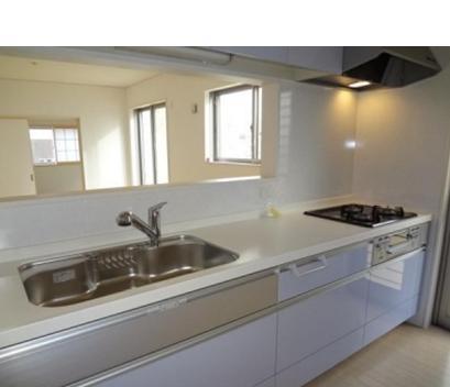 Kitchen. Example of construction Full of clean kitchen, Dishes also will be fun.