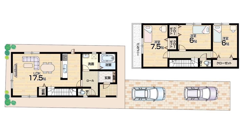 Floor plan. (No. 1 point), Price 22,800,000 yen, 3LDK, Land area 116.08 sq m , Building area 92.74 sq m