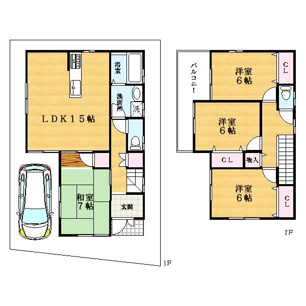 Floor plan. (1), Price 27,800,000 yen, 4LDK, Land area 97.42 sq m , Building area 95.58 sq m