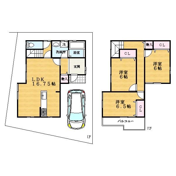 Floor plan. (2), Price 25,800,000 yen, 4LDK, Land area 85.27 sq m , Building area 87.88 sq m