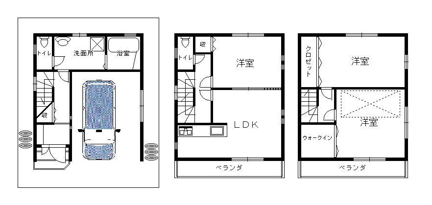 Floor plan. 19,800,000 yen, 3LDK, Land area 56.99 sq m , Building area 85 sq m 3LDK plan floor plans are free change ^ - ^
