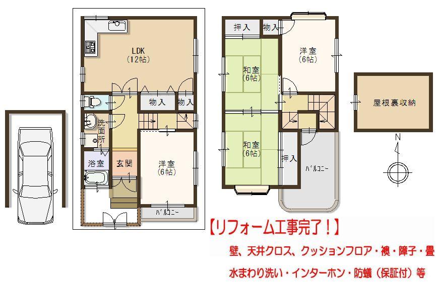 Floor plan. 14.9 million yen, 4LDK, Land area 61.48 sq m , Building area 89.93 sq m