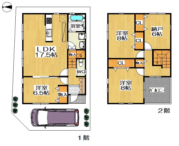 Floor plan. (No. 1 point), Price 33,800,000 yen, 4LDK, Land area 99.25 sq m , Building area 106.82 sq m