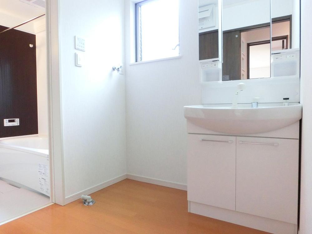 Wash basin, toilet. Model house photo