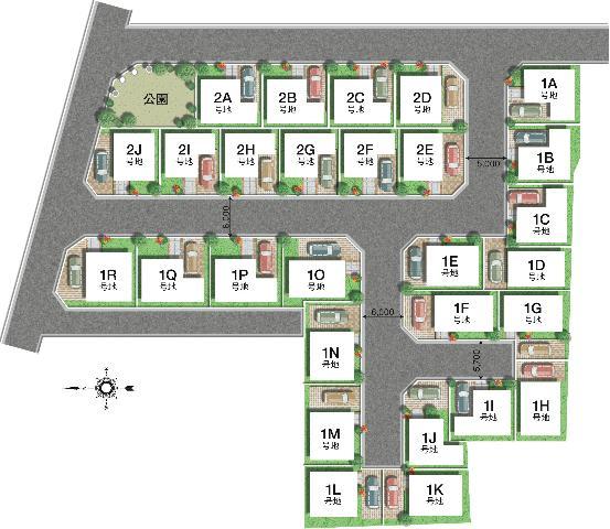 The entire compartment Figure. All sections 80 sq m ! ! Road width 5.7m ~ 6.0m! ! 2-story of all residence room! ! Town in the park! !