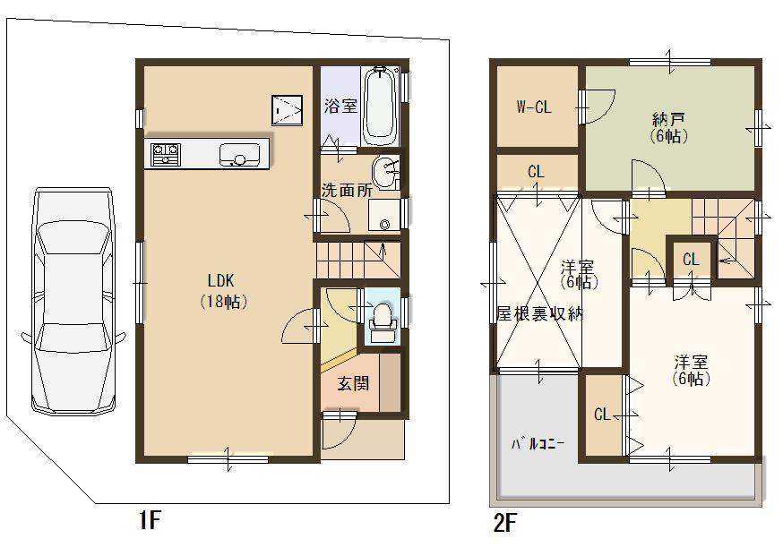Floor plan. 19,800,000 yen, 3LDK, Land area 81.37 sq m , Building area 82.62 sq m