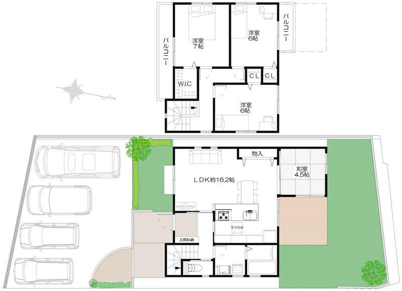 Floor plan. (B No. land), Price 43,800,000 yen, 4LDK, Land area 183.23 sq m , Building area 95.22 sq m