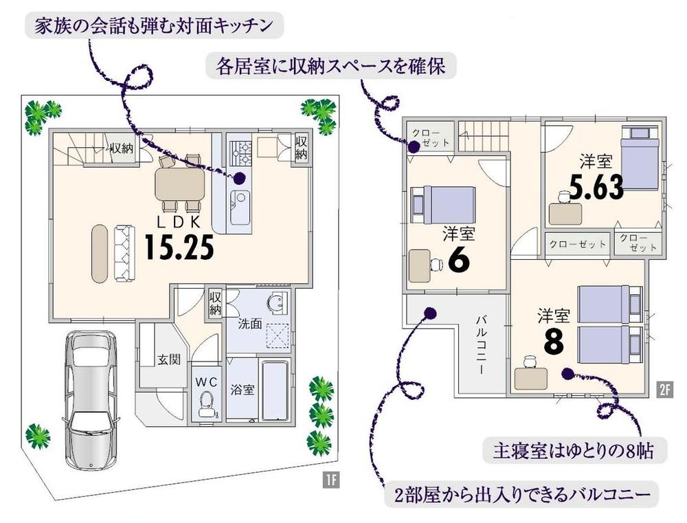 Floor plan. (No. 2 locations), Price 26,980,000 yen, 3LDK, Land area 76.06 sq m , Building area 79.38 sq m