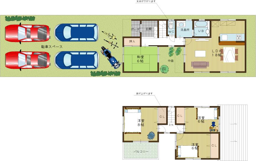 Floor plan. 39,800,000 yen, 4LDK, Land area 168.64 sq m , Building area 99.63 sq m