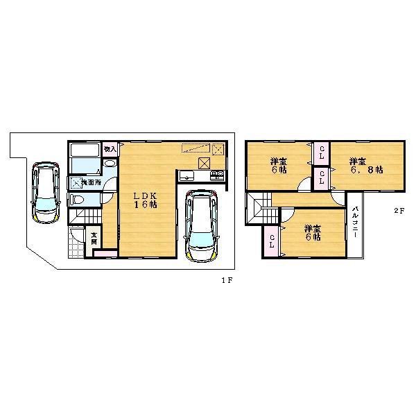 Floor plan. (No. 1 point), Price 23,300,000 yen, 3LDK, Land area 89.26 sq m , Building area 82.21 sq m