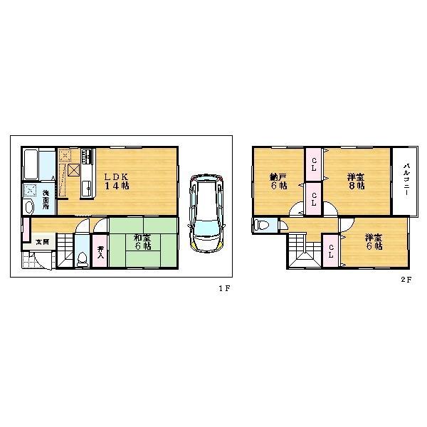 Floor plan. (No. 2 locations), Price 23,900,000 yen, 3LDK+S, Land area 87.74 sq m , Building area 93.96 sq m